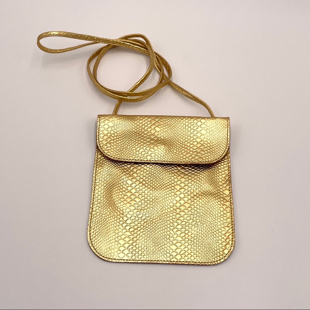 Gold leather crossbody bag